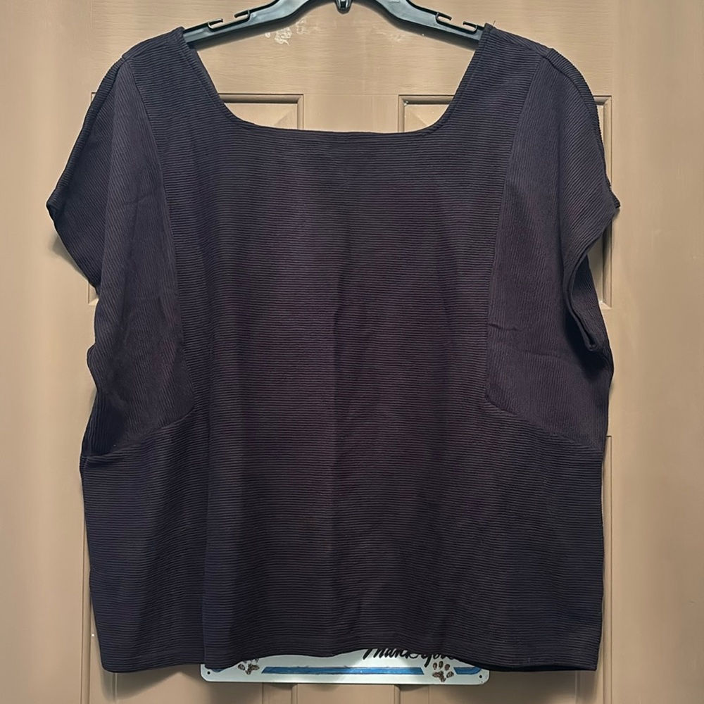 NWT Madewell Boxy Black Square Neck Top size 1X